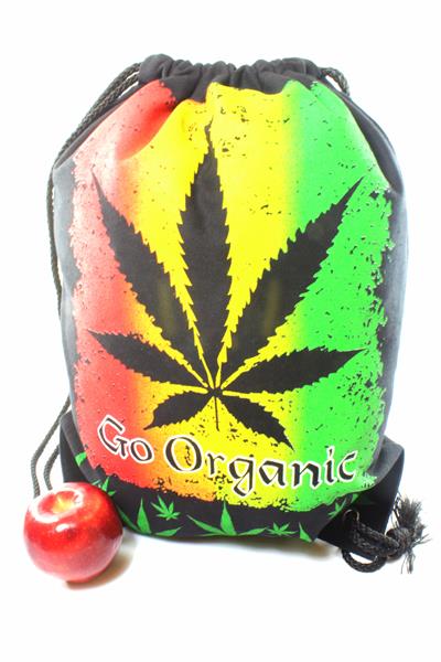Backpack Cannabis Organic Drawstring Strong Light Fabric กระเป๋าเป้สะพายหลัง "ลา