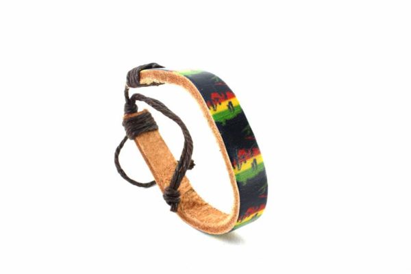 สายรัดข้อมือราสต้า Bob Marley Leather Wristband