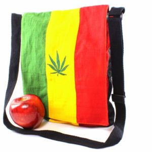 Messenger Bag Cannabis Leaf Green Yellow Red Zip กระเป๋าสะพายราสต้าสีสดใส Rasta