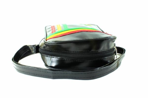 Bag Vinyl Shoulder Black Style Lacoste Sport กระเป๋าสะพายหนังสีดำ Cannabis Leaf