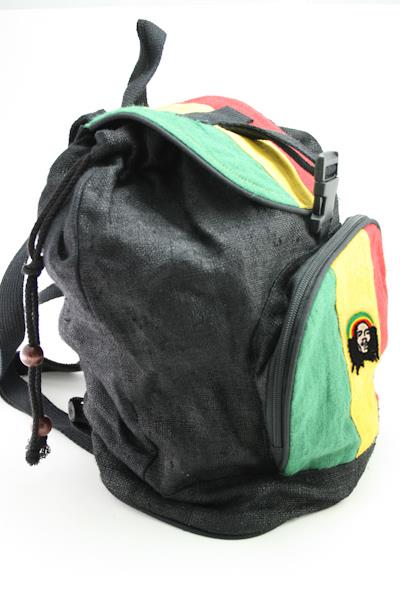 Backpack Hemp Organic Natural Fair Trade Rastaman Green Yellow Red Black กระเป๋า