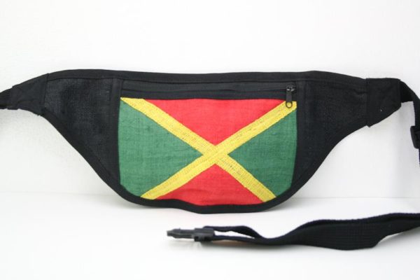 Bag Waist Super Flat Jamaica Easy to Hide กระเป๋าราสต้าคาดเอวใยกัญชา ลายธงชาติ J