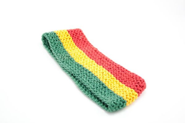 Headband Rasta Colors 3 Inches โครเชต์สไตล์ราสต้า-เรกเก้﻿ แดง-เหลือง-เขียว