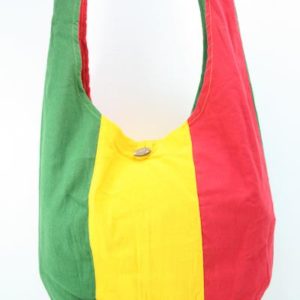 Bag Hippie Big Size Shoulder Button Green Yellow Red กระเป๋าสะพาย RASTA ใยกัญชาส