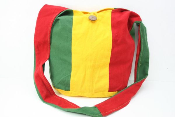 Bag Hippie Small Size Shoulder Button Green Yellow Red กระเป๋าสะพาย RASTA ใยกัญช