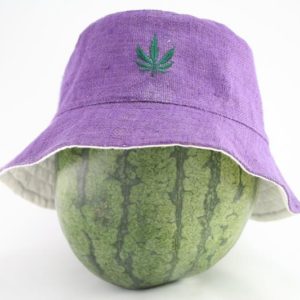 Bucket Hat Violet Cannabis Leaf หมวกทรงบ็อบ﻿ผลิตจากใยกัญชา RASTA HEMP BOB HAT สี