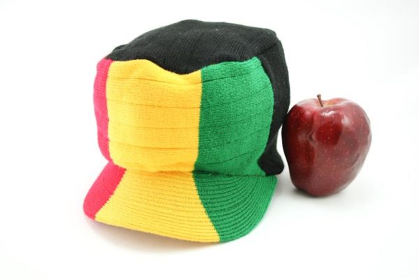 Cap Black Hiphop Large Green Yellow Red Stripes หมวกราสต้าทรงสูง URBAN CAP แต่งด