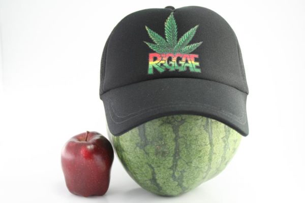 Cap Black Color Rasta Cannabis Leaf หมวกแก๊ปราสต้าสีดำ ลาย REGGAE สีสดใส และใบกั