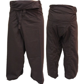 Trousers Thai Fisherman Pants Dark Brown กางเกงชาวเลสไตล์ราสต้า-เรกเก้ สีน้ำตาลเ