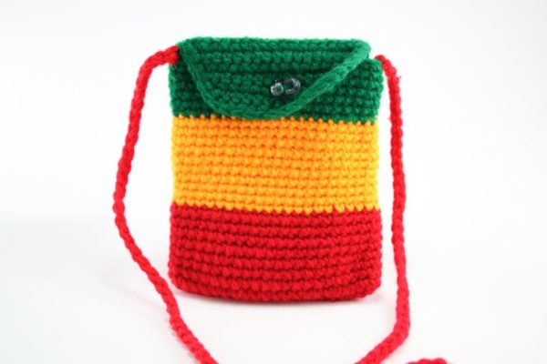 Bag Mobile Rasta Knitted Shoulder Button กระเป๋าสะพาย﻿โครเชต์ราสต้าทรงสี่เหลี่ยม