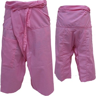 Trousers Thai Fisherman Pants Light Pink กางเกงชาวเลสไตล์ราสต้า-เรกเก้ สีชมพู เห