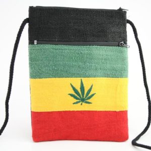 Bag Passport Hemp Cannabis Leaf Zip กระเป๋าใยกัญชา﻿﻿ราสต้า ปักลาย MARIJUANA LEAF