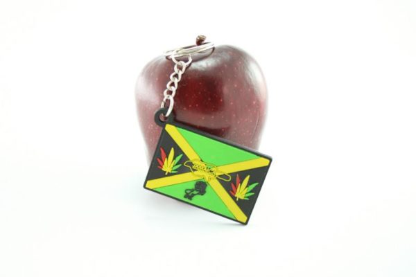 JAMAICA FLAG KEYCHAIN GREEN YELLOW BLACK