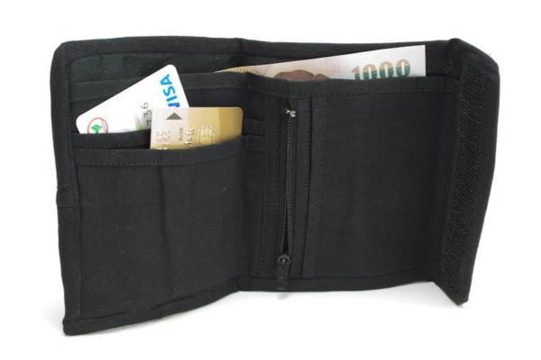 Wallet Hemp Peace and Love Velcro Zip กระเป๋าสตางค์ราสต้าใยกัญชา ปักลาย PEACE AN