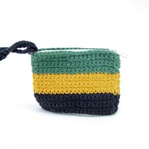 Purse Jamaica Flag Zip กระเป๋าสตางค์﻿โครเชต์จาไมก้าทรงสี่เหลี่ยมผืนผ้า 3x4 นิ้ว