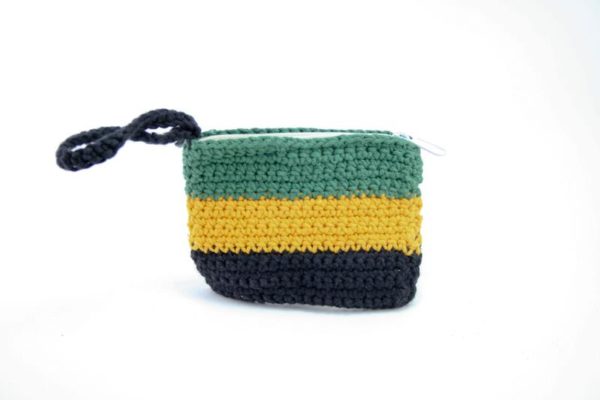 Purse Jamaica Flag Zip กระเป๋าสตางค์﻿โครเชต์จาไมก้าทรงสี่เหลี่ยมผืนผ้า 3x4 นิ้ว