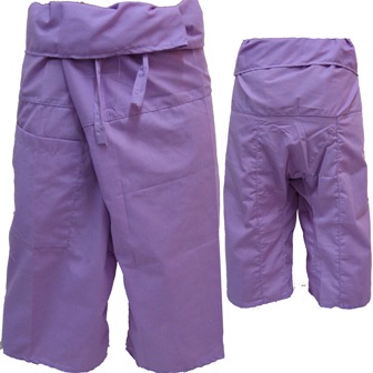 Trousers Thai Fisherman Pants Light Violet กางเกงชาวเลสไตล์ราสต้า-เรกเก้ สีม่วง
