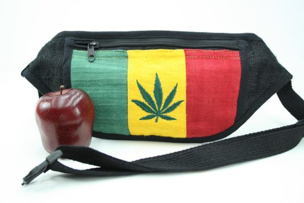Bag Waist Super Flat Cannabis Easy to Hide กระเป๋าราสต้าคาดเอวใยกัญชา ลาย MARIJU