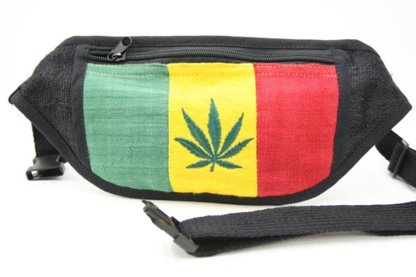 Bag Waist Super Flat Cannabis Easy to Hide กระเป๋าราสต้าคาดเอวใยกัญชา ลาย MARIJU
