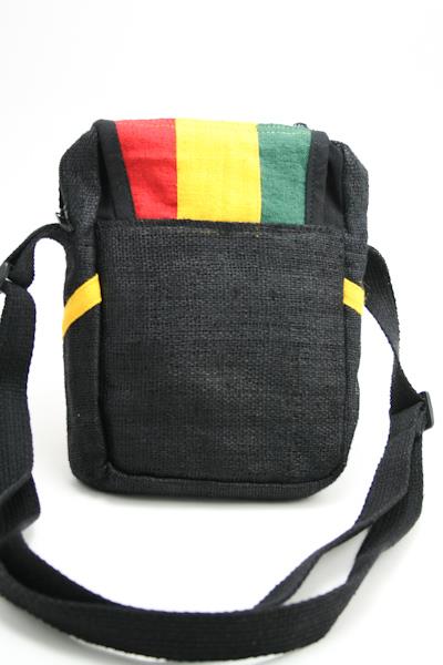 Bag Hemp Shoulder Cannabis Leaf Velcro Zip กระเป๋าสะพายราสต้าใยกัญชา ใส่ของได้ 2