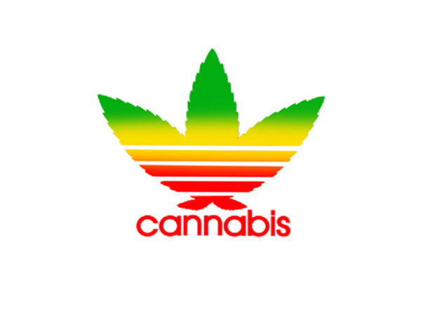 เสื้อยืดสีขาว Adidas Logo Cannabis