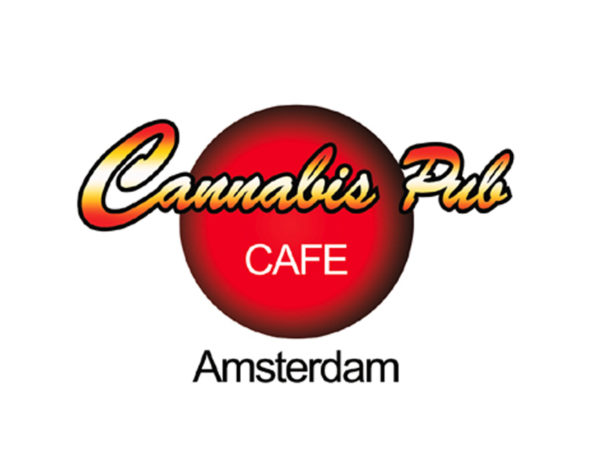 Amsterdam Cannabis Pub Cafe White Tee-Shirt เสื้อยืดสีขาวสุดเท่ห์ลายอักษร Amster