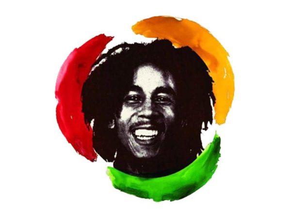 Happy Bob Marley White Tee-Shirt เสื้อยืดคอกลมสีขาวสกรีนรูปหน้า Bob Marley