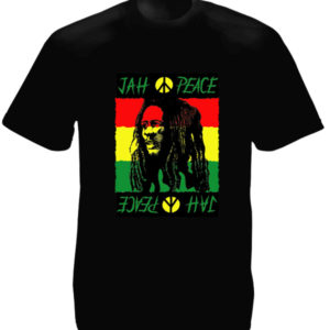 Jah Peace Bob Marley Black Tee-Shirt เสื้อยืดคอกลมสีดำสกรีนลายรูป Bob Marley