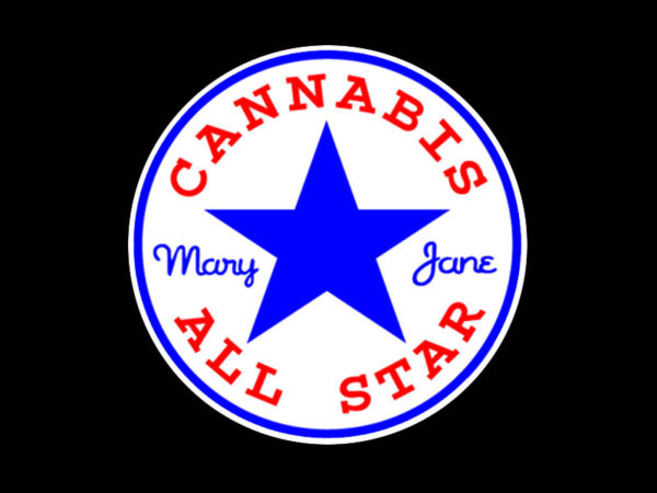 เสื้อพิมพ์ลาย Converse Cannabis All Star Black Tee-Shirt