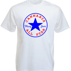 เสื้อยืดสีขาว โลโก้ Converse Cannabis All Star White Tee-Shirt