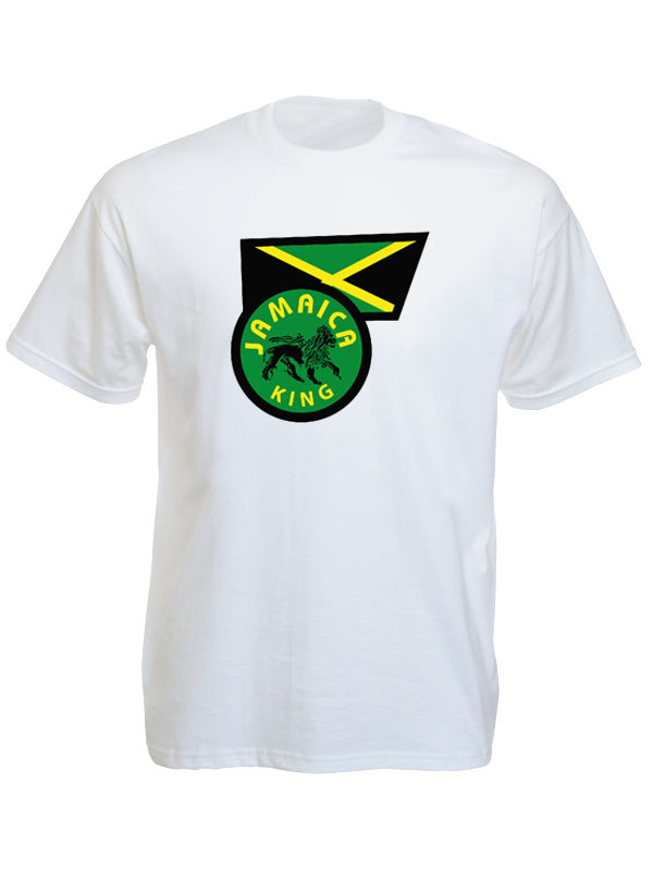 เสื้อยืดสีขาว ลายธง Jamaica Flag