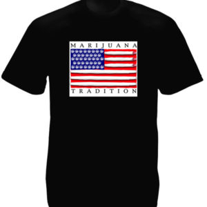 Marijuana Tradition USA Flag Black Tee-Shirt เสื้อยืดสีดำสกรีนลายธงสหรัฐอเมริกา