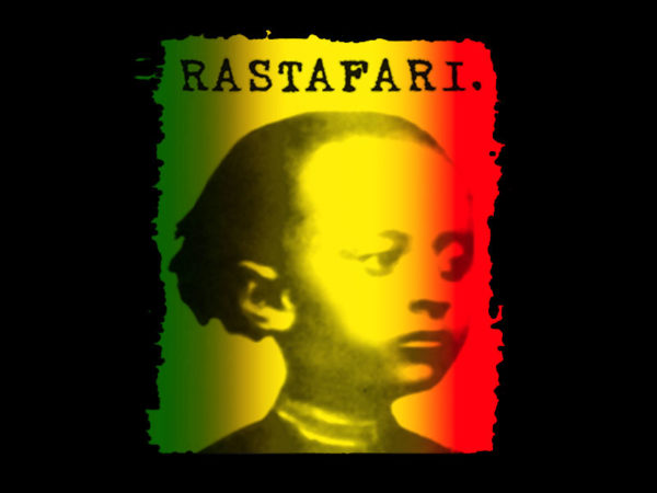 Hailé Sélassié Green Yellow Red Rastafari Black Tee-Shirt เสื้อยืดคอกลมสีดำสกรีน