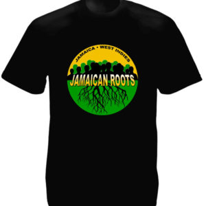 Jamaican Roots West Indies Black Tee-Shirt เสื้อยืดคอกลมสีดำสกรีนลายหมู่เกาะจาไม
