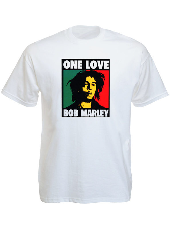 Bob Marley One Love Album White Tee-Shirt เสื้อยืดสีขาวลาย Bob Marley One Love A