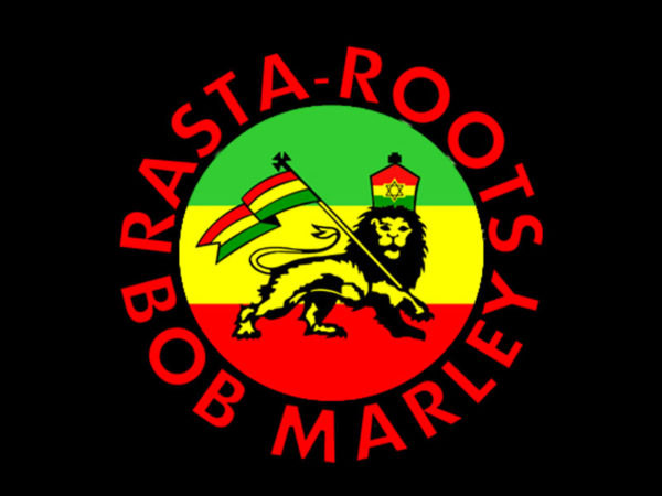 Bob Marley Rasta-Roots Black T-shirt Short Sleeves Rastafari Lion เสื้อยืดสีดำรา