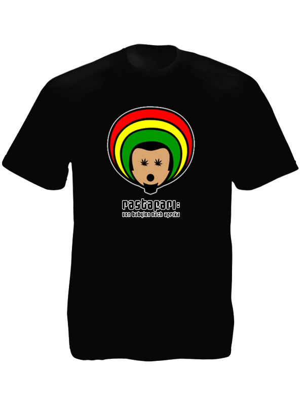 เสื้อยืดสีดำลายน่ารัก Rastafari Von Babylon Nach Afrika