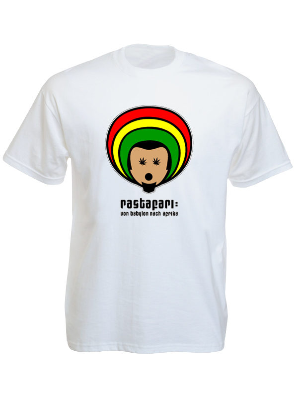 เสื้อยืดสีขาวลายการ์ตูนสุดน่ารัก Rastafari Von Babylon Nach Afrika