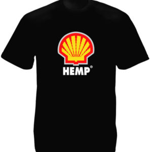 Hemp Shell Logo Black Tee-Shirt เสื้อยืดคอกลมสีดำสกรีนลายโลโก้เชลล์
