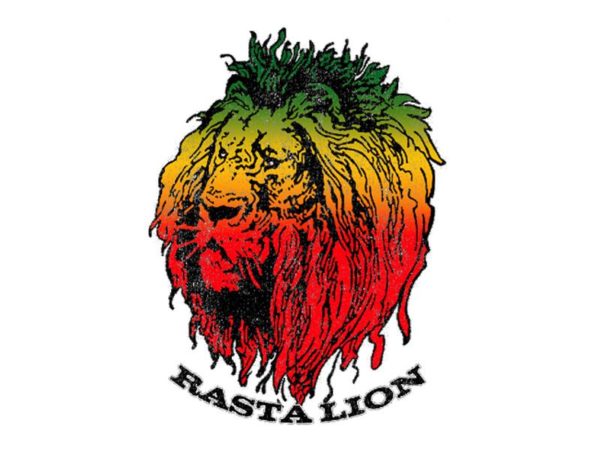 Green Yellow Red Rasta Lion Head White Tee-Shirt เสื้อยืดสีขาวลายหัวสิงโต Rasta