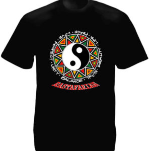 เสื้อยืดสีดำลายหยินหยาง Yin & Yang Rastafarian