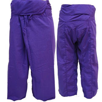 Trousers Thai Fisherman Pants Purple กางเกงชาวเลสไตล์ราสต้า-เรกเก้ สีม่วงเข้ม สุ